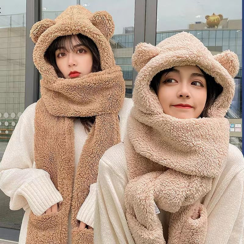 Bear Hat / Scarf / Glove Plush Combo