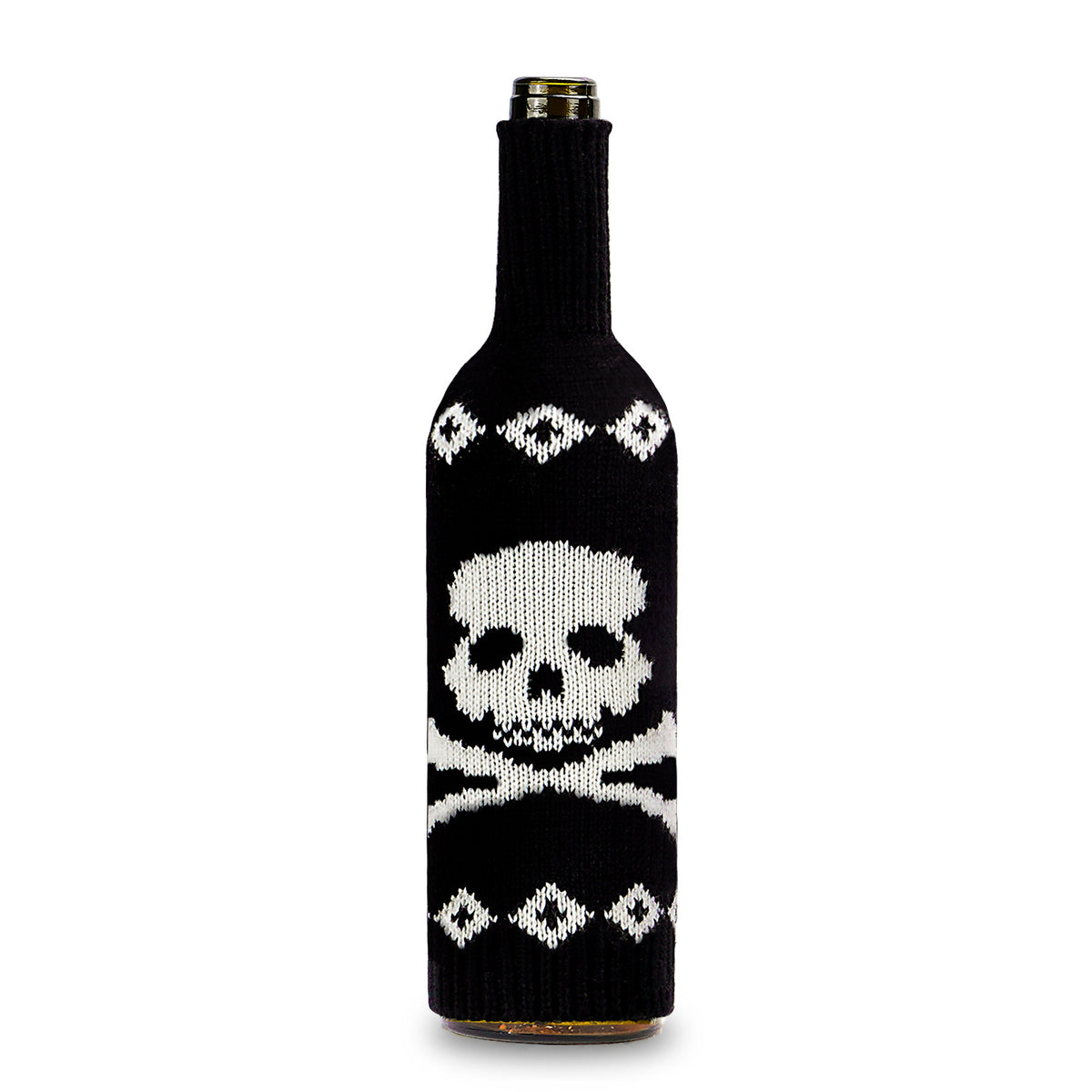 Halloween Knitted Wine Bottle Cover – Pumpkin, Skull, & Spider Table Decor from Mish Mash Market