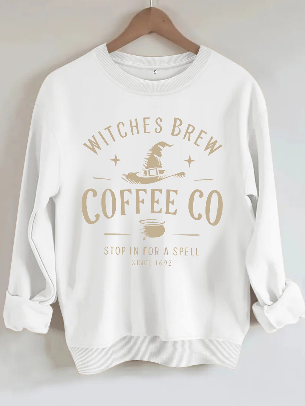 Witch's Brew Coffee Co. Halloween Graphic Sweatshirt - Casual Crewneck Pullover from Mish Mash Market