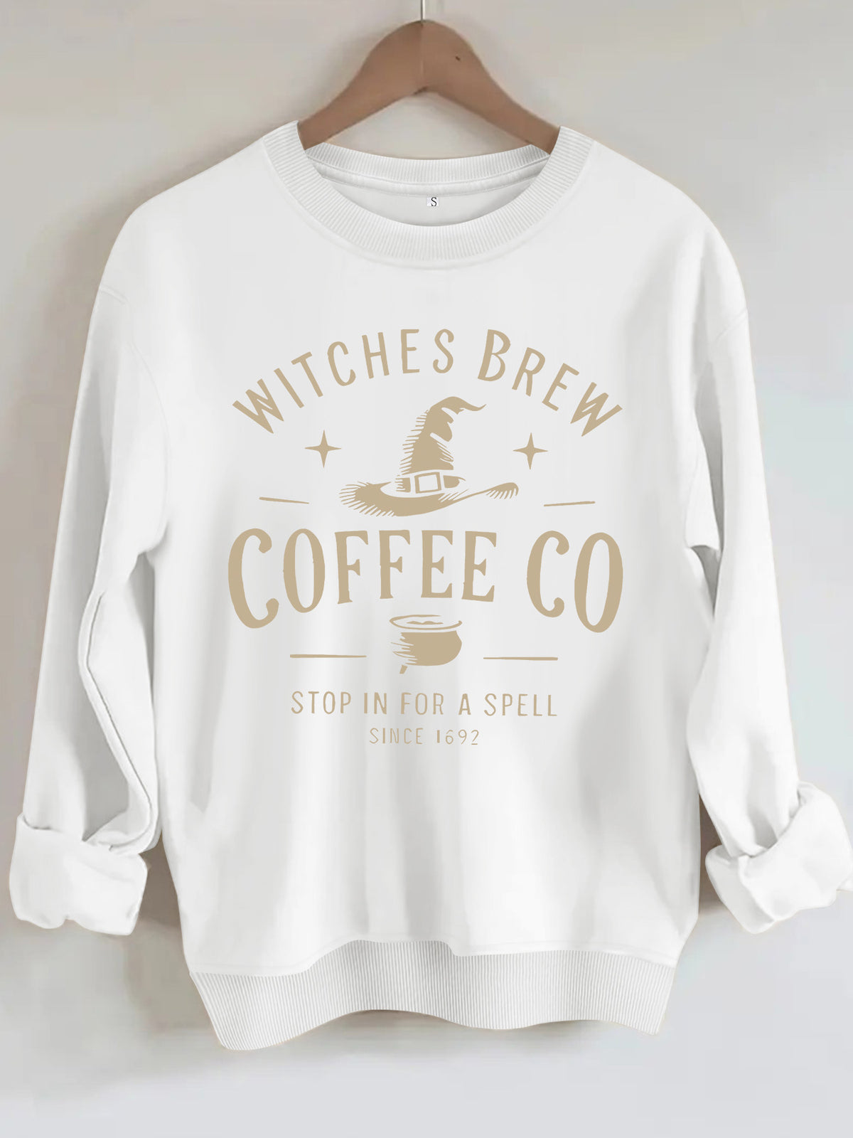 Witch's Brew Coffee Co. Halloween Graphic Sweatshirt - Casual Crewneck Pullover from Mish Mash Market