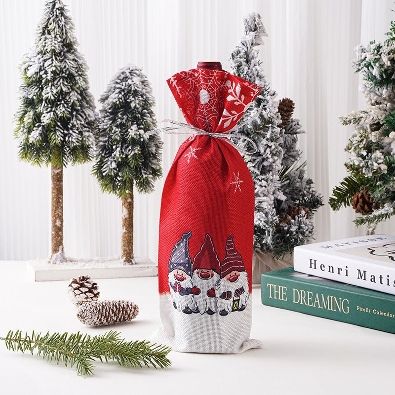 Christmas Gnome Wine Bottle Covers