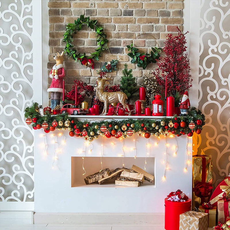 Gold Red Hanging Christmas Tree Ball Ornaments - 50 pcs Box from Mish Mash Market