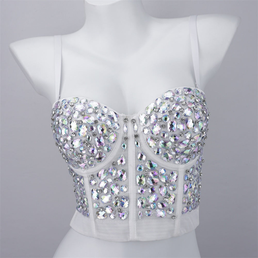 Rhinestone Embellished Bustier Top - Sparkly Carnival & Festival Bralette from Mish Mash Market