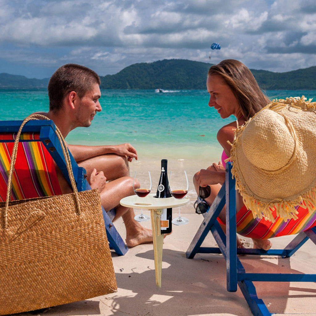 Portable Wooden Outdoor Wine Table from Mish Mash Market