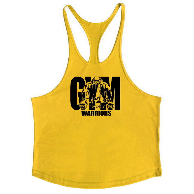 Men's Deep Cut Stringer Gym Tank Top - Cotton Bodybuilding Fitness Vest from Mish Mash Market