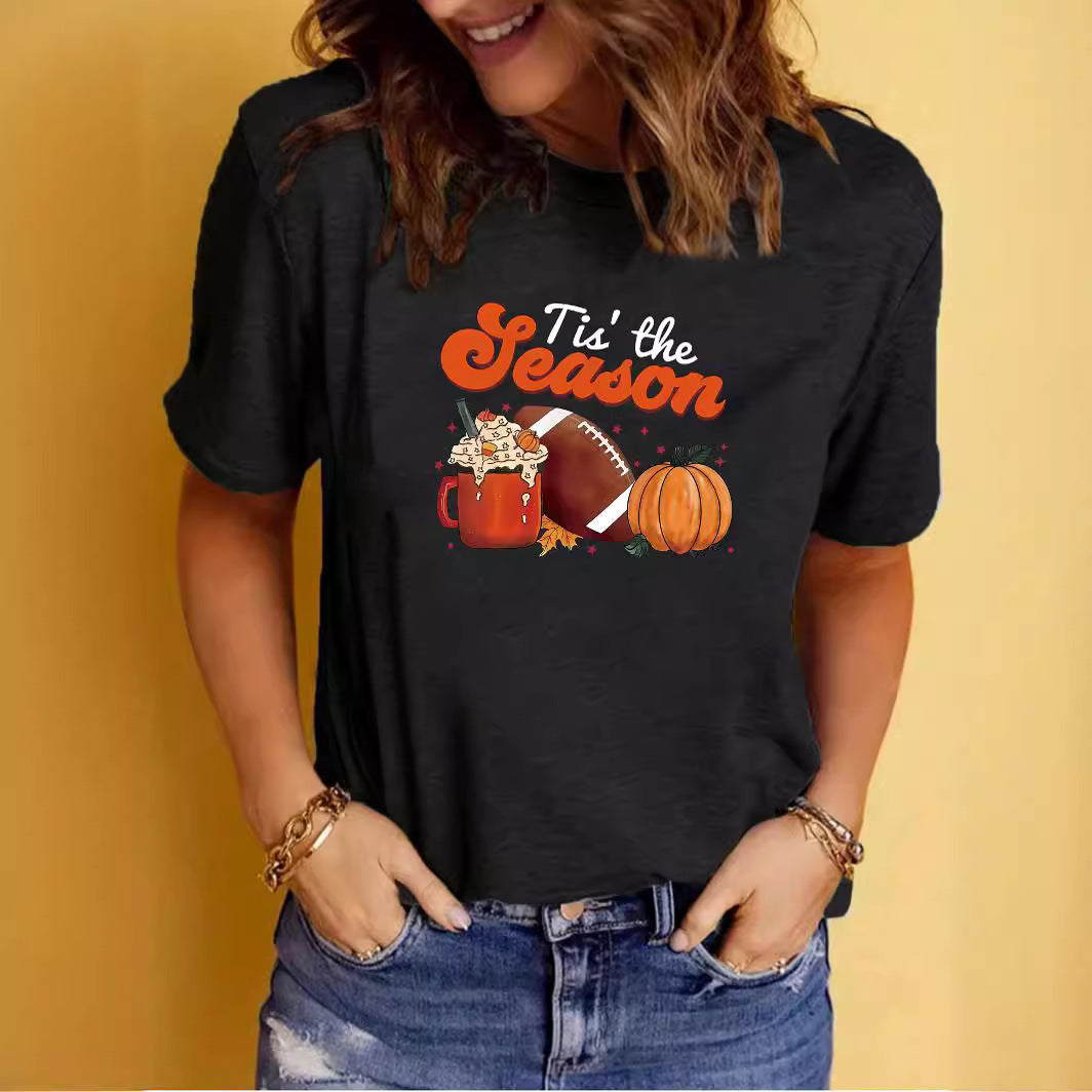 Tis the Season Halloween Printed Round Neck Short Sleeve T-Shirt from Mish Mash Market