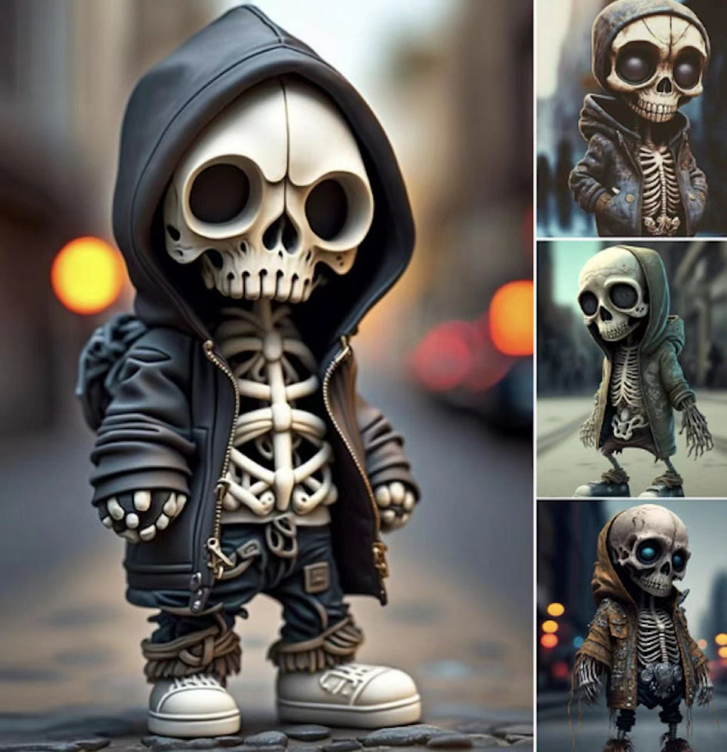 Cool Skeleton Figurine - Halloween Resin Tabletop Decor from Mish Mash Market
