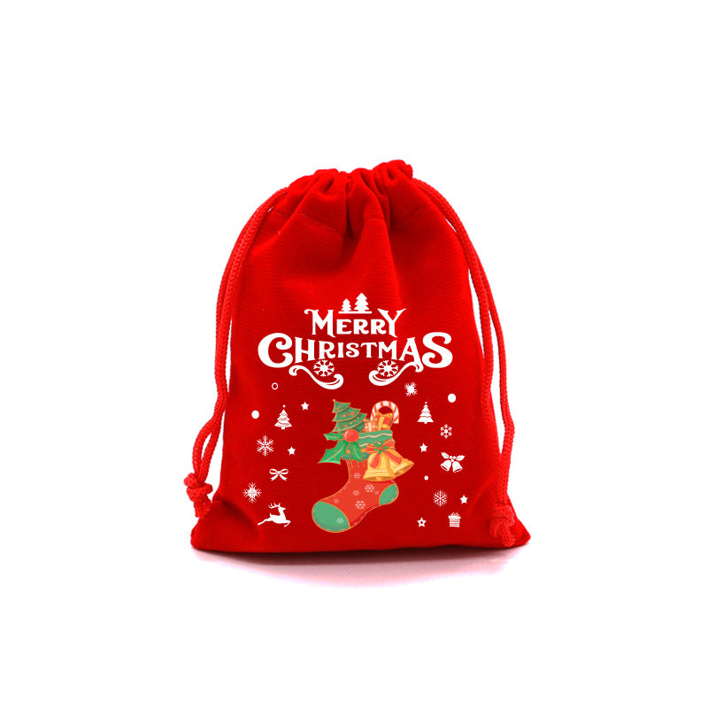 Red Velvet Christmas Drawstring Gift Bag from Mish Mash Market
