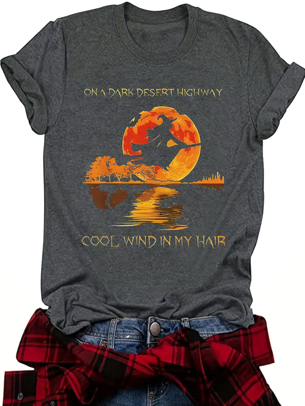Halloween Witch Graphic T-Shirt - On A Dark Desert Highway from Mish Mash Market