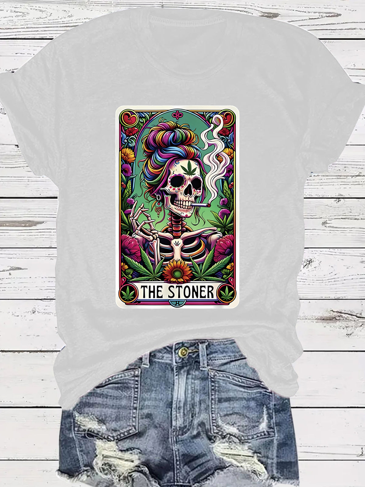 Skeleton Playing Card Halloween Graphic T-Shirt – Short Sleeve Unisex Top from Mish Mash Market