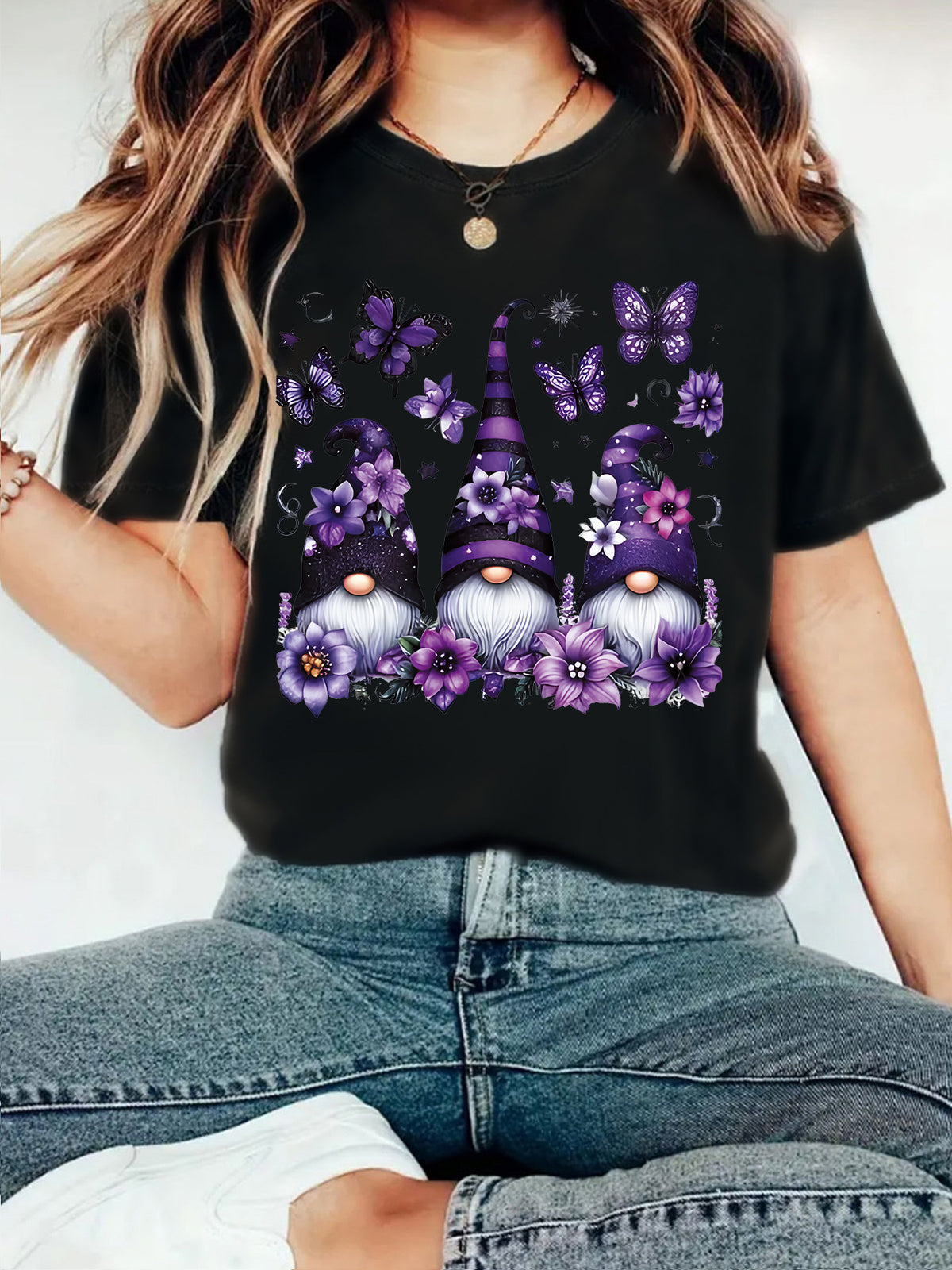 Purple Magic Hat Gnomes Halloween Graphic T-Shirt from Mish Mash Market
