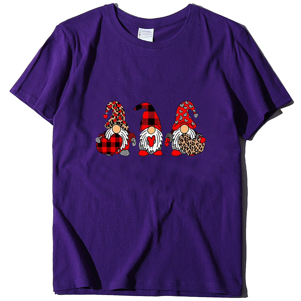 Gnome Graphic T-Shirt for Women – Love Printed Loose Fit Top