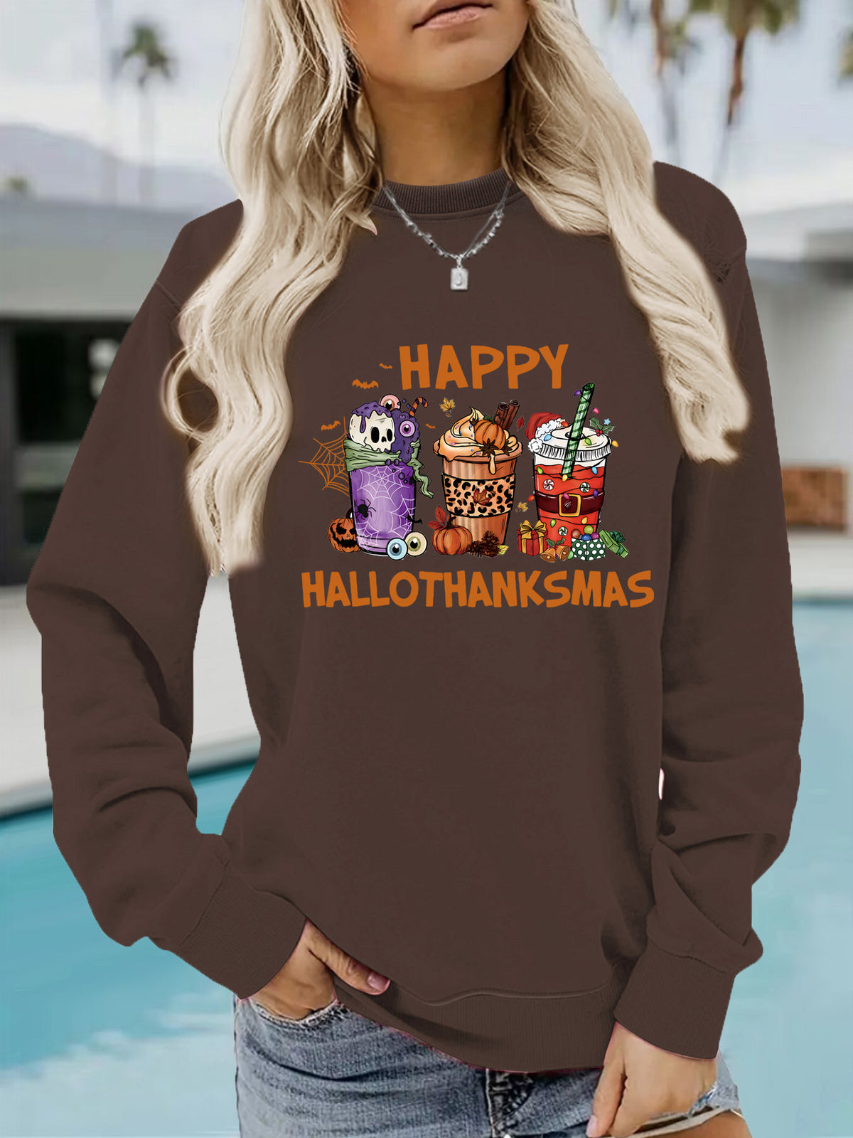 Happy Hallothanksmas Seasonal Graphic Sweatshirt from Mish Mash Market