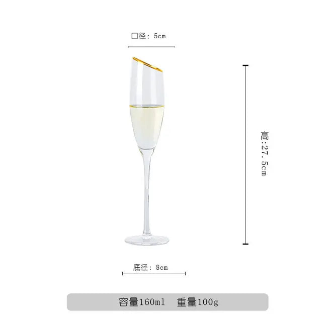 Nordic Iridescent Slanted Crystal Wine Glasses from Mish Mash Market