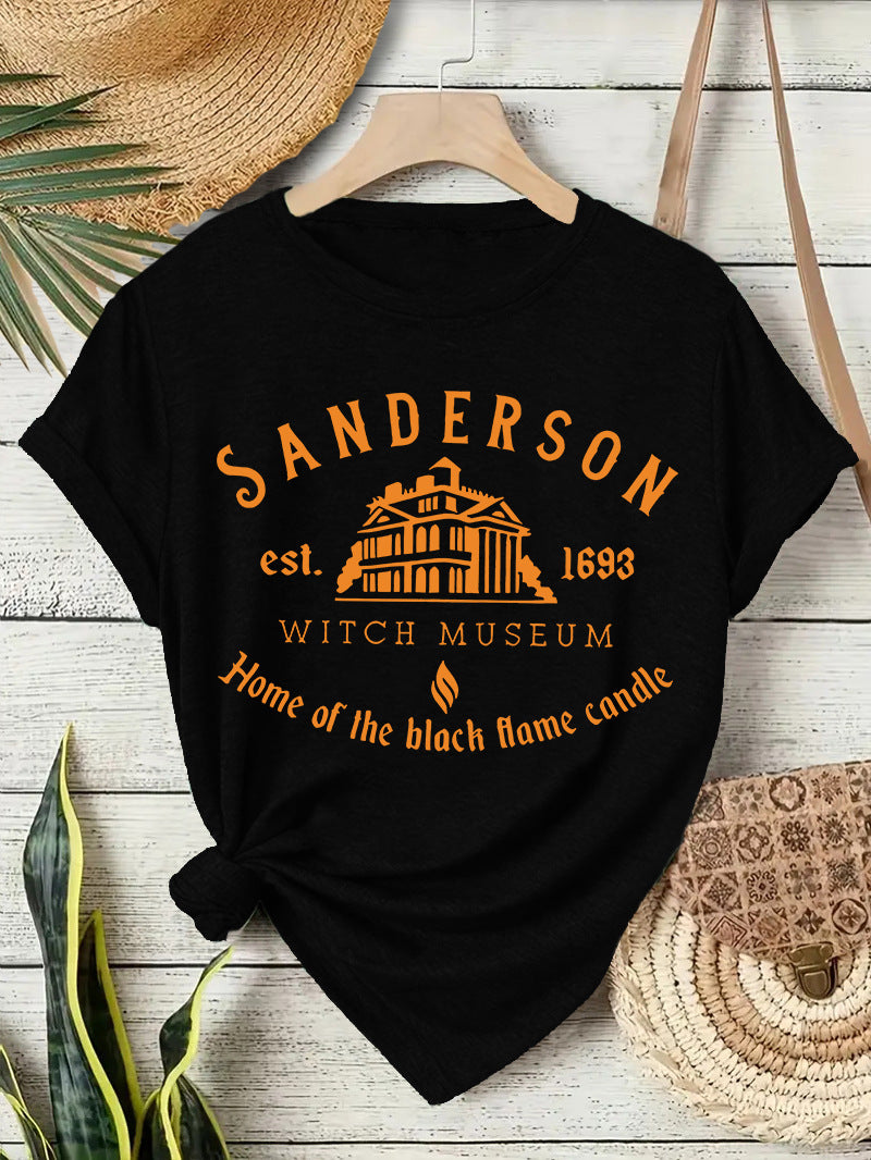 Sanderson Witch Museum Graphic T-Shirt - Halloween Short Sleeve Crewneck Top from Mish Mash Market