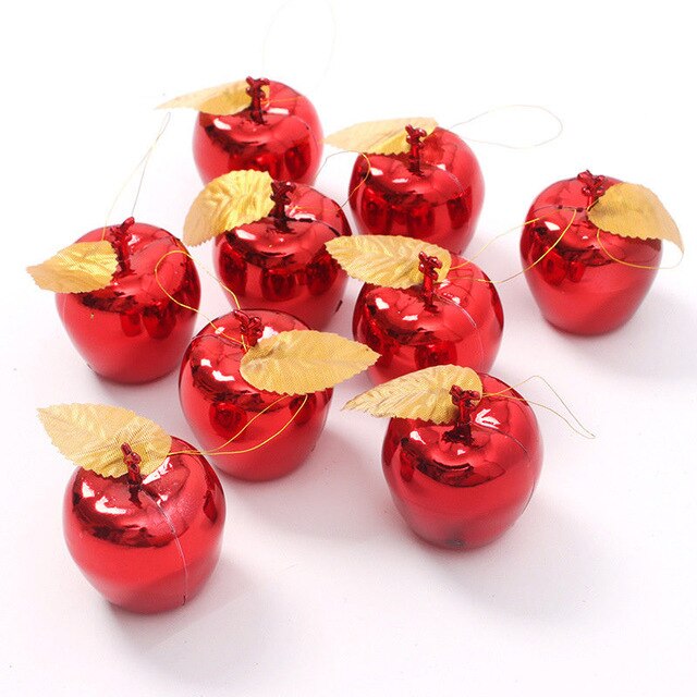 9PC Apples Christmas Ornaments