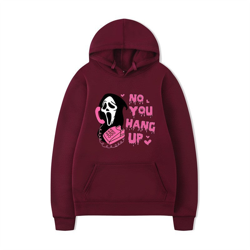Halloween Ghost Graphic Loose Fit Hoodie – Casual Unisex Long Sleeve Sweatshirt from Mish Mash Market