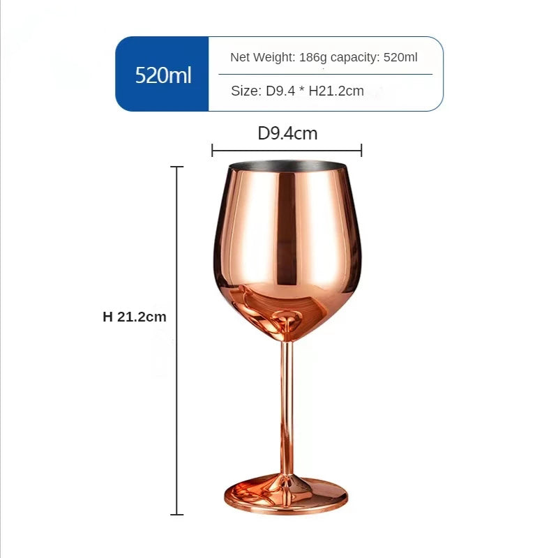 Unbreakable 17oz Stainless Steel Wine Glass – Premium Shatterproof Metal Goblet