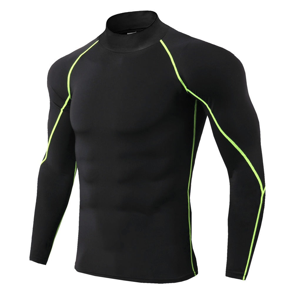 Men's High Collar Fitness Long Sleeved Pro Sports T-Shirt from Mish Mash Market