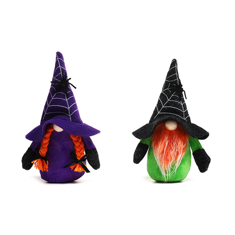 Halloween Spider Web Witch Hat Plush Gnomes