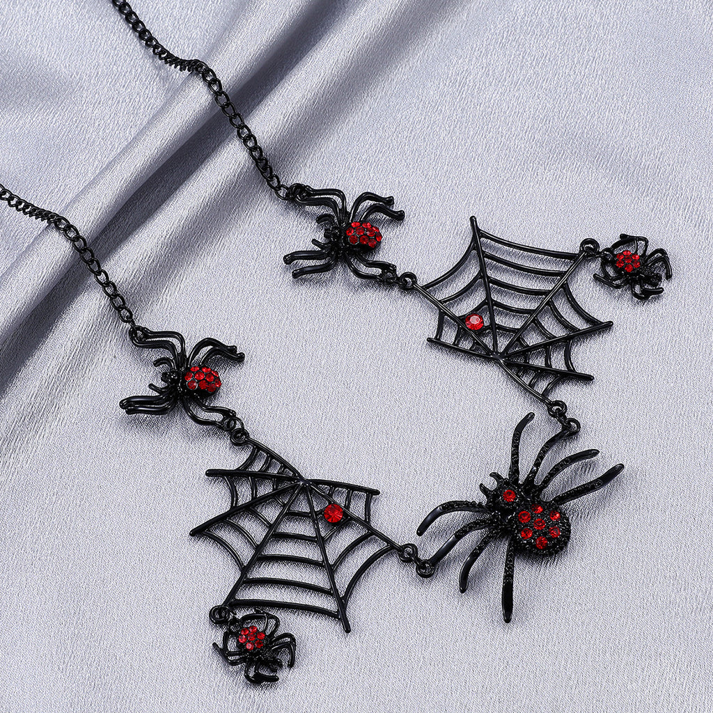 Halloween Spider Web Collarbone Necklace Gothic Dark Style Pendant from Mish Mash Market
