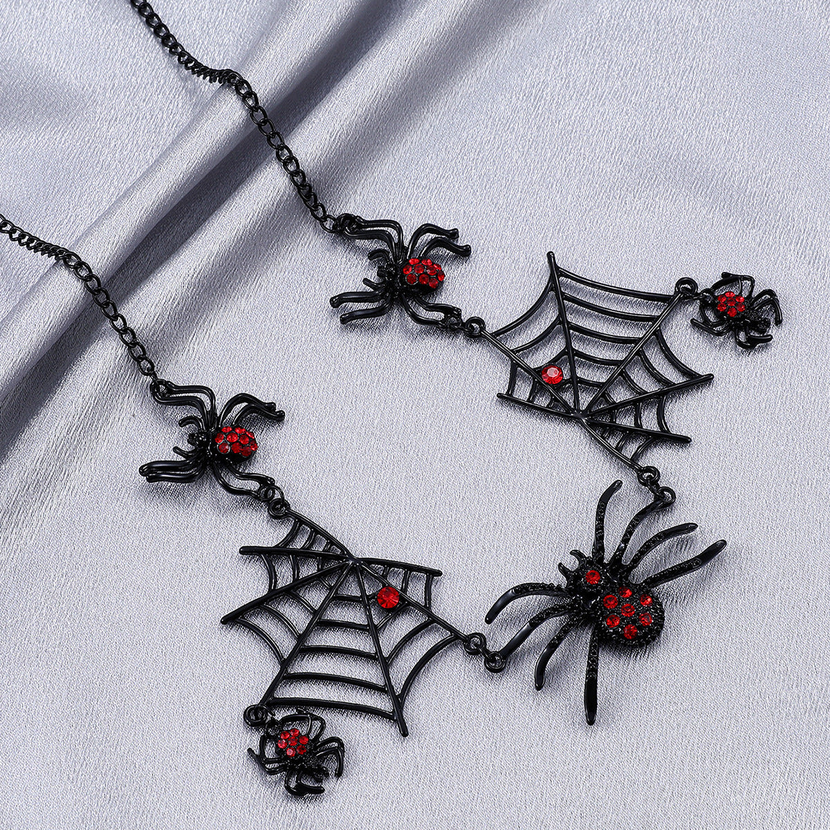 Halloween Spider Web Collarbone Necklace Gothic Dark Style Pendant from Mish Mash Market