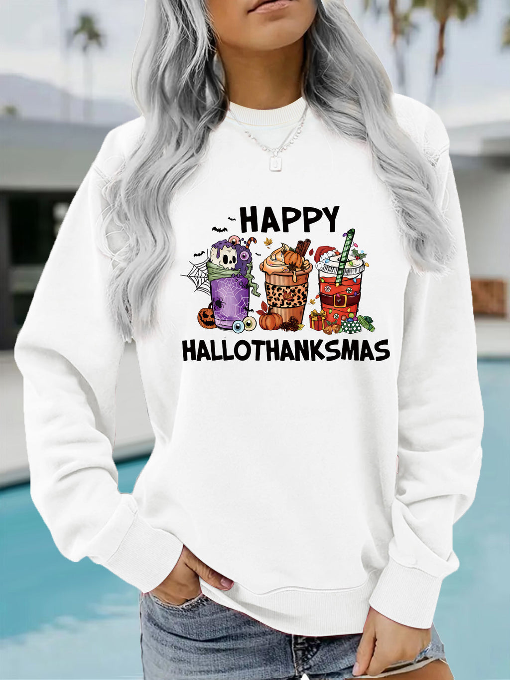 Happy Hallothanksmas Seasonal Graphic Sweatshirt from Mish Mash Market