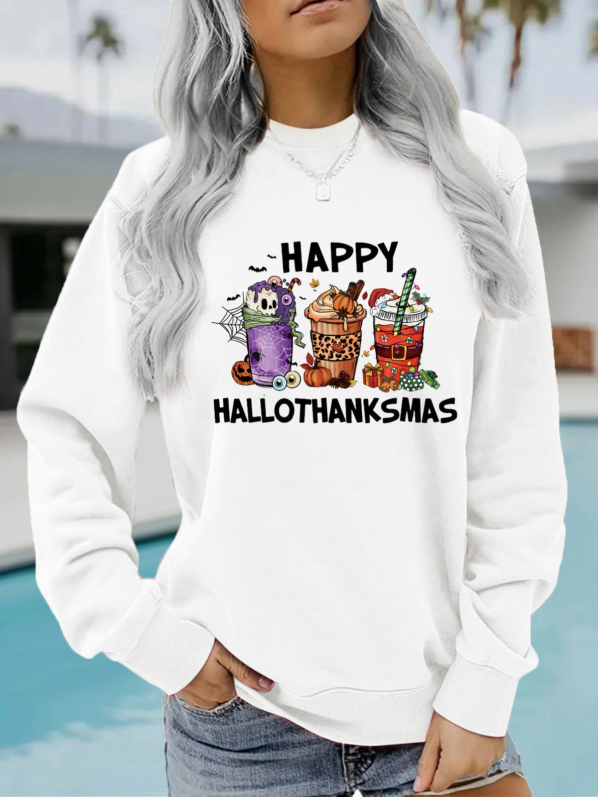 Happy Hallothanksmas Seasonal Graphic Sweatshirt from Mish Mash Market