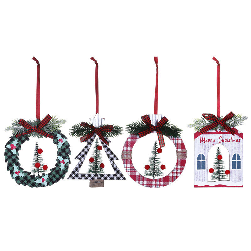 Rustic Christmas Tree Scene Wooden Ornament from Mish Mash Market
