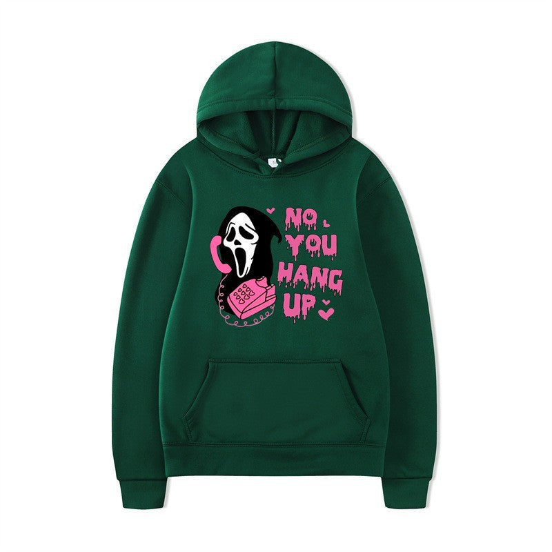 Halloween Ghost Graphic Loose Fit Hoodie – Casual Unisex Long Sleeve Sweatshirt from Mish Mash Market