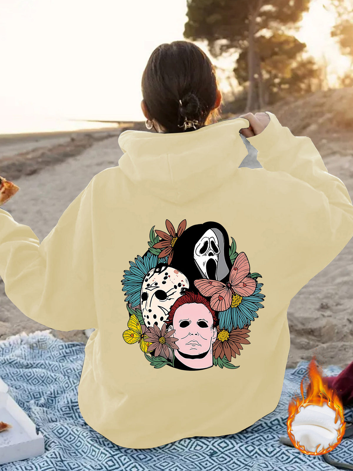 Women's Halloween Horror Movie Graphic Oversized Hoodie from Mish Mash Market