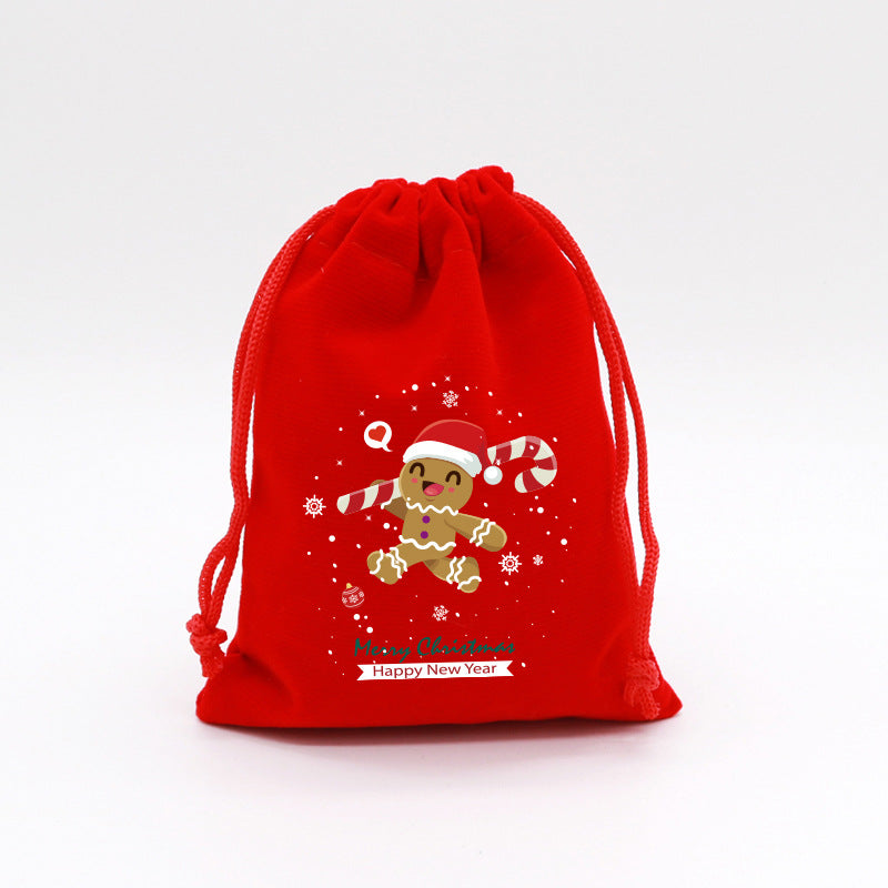 Red Velvet Christmas Drawstring Gift Bag from Mish Mash Market