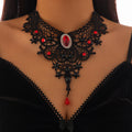 Gothic Victorian Lace Choker Necklace – Geometric Halloween Collarbone Chain from Mish Mash Market