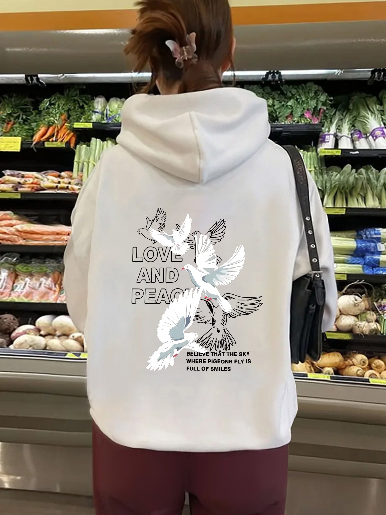 Women’s Peace Love Unity Printed Pullover – Casual Long Sleeve Crew Neck Graphic Sweatshirt