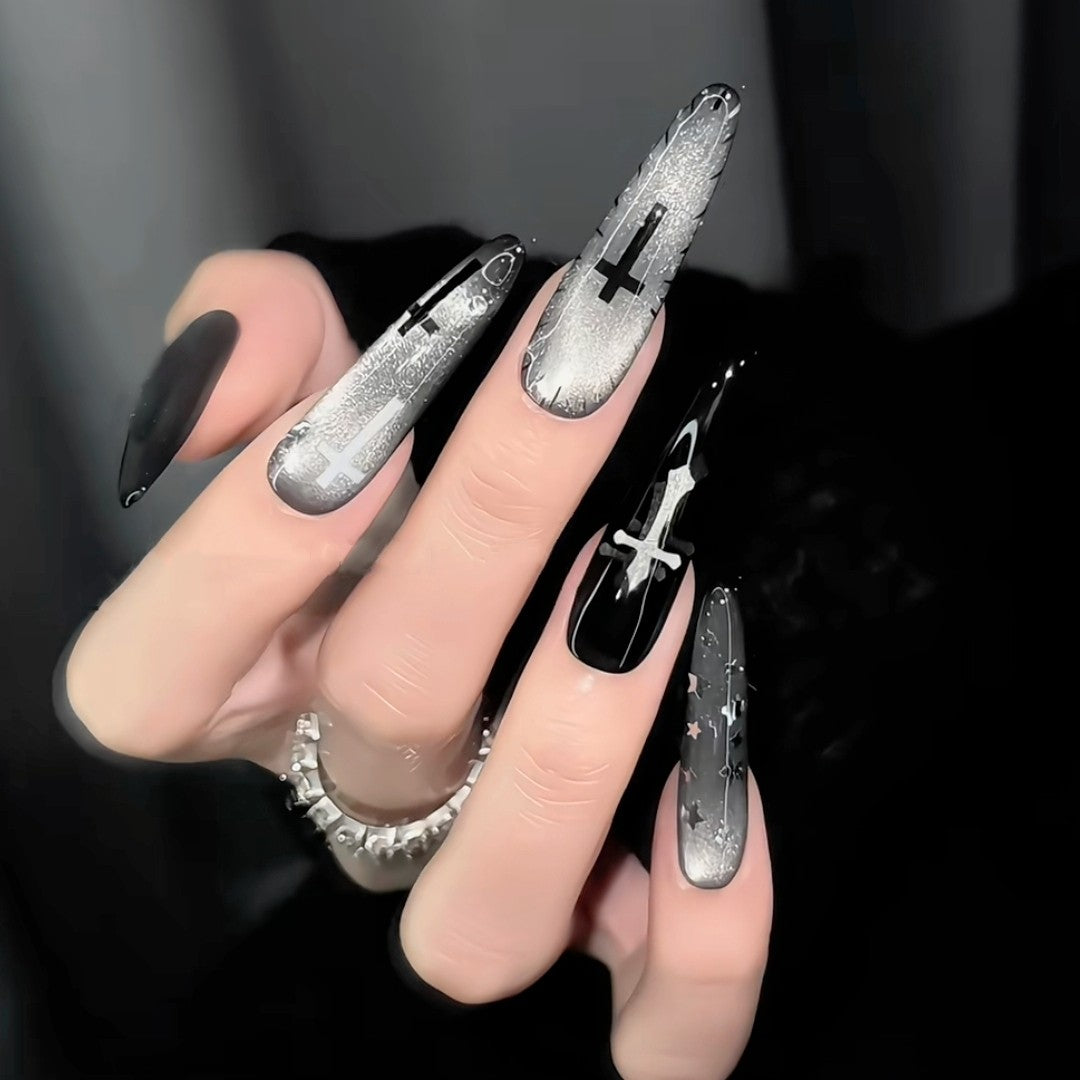 Ultra Long 4cm Gothic Press On Nails Kit from Mish Mash Market