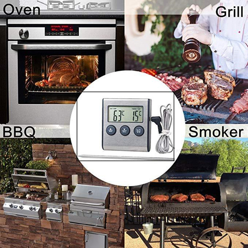 Digital Kitchen Food Thermometer & Programmable Timer