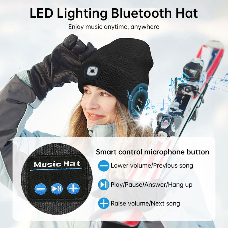 Warm LED Beanie with Bluetooth 5.4 Stereo & Hands-Free Calling from Mish Mash Market