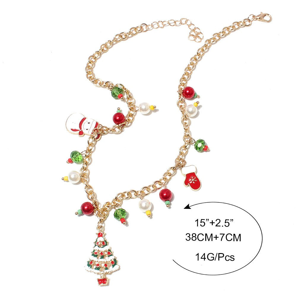 Holiday Pearl Charm Necklace
