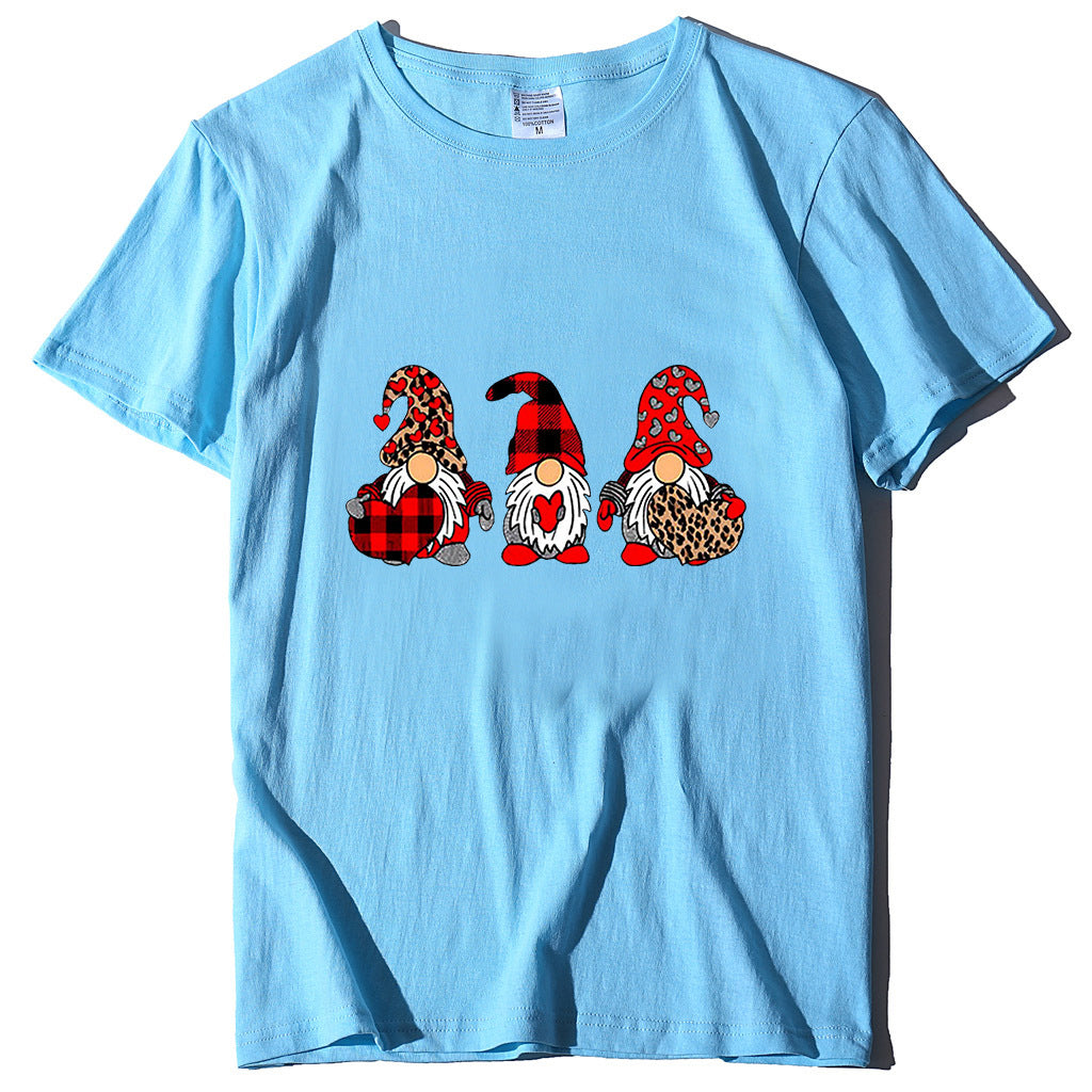 Gnome Graphic T-Shirt for Women – Love Printed Loose Fit Top