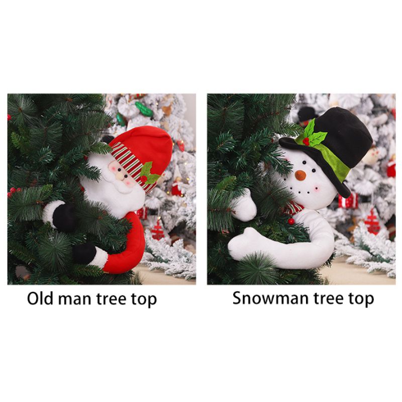 Santa Snowman Christmas Tree Topper Huggers