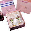 Luxury Hand-Painted Enamel Champagne Goblets - Elegant 2pc Wedding Gift Set from Mish Mash Market