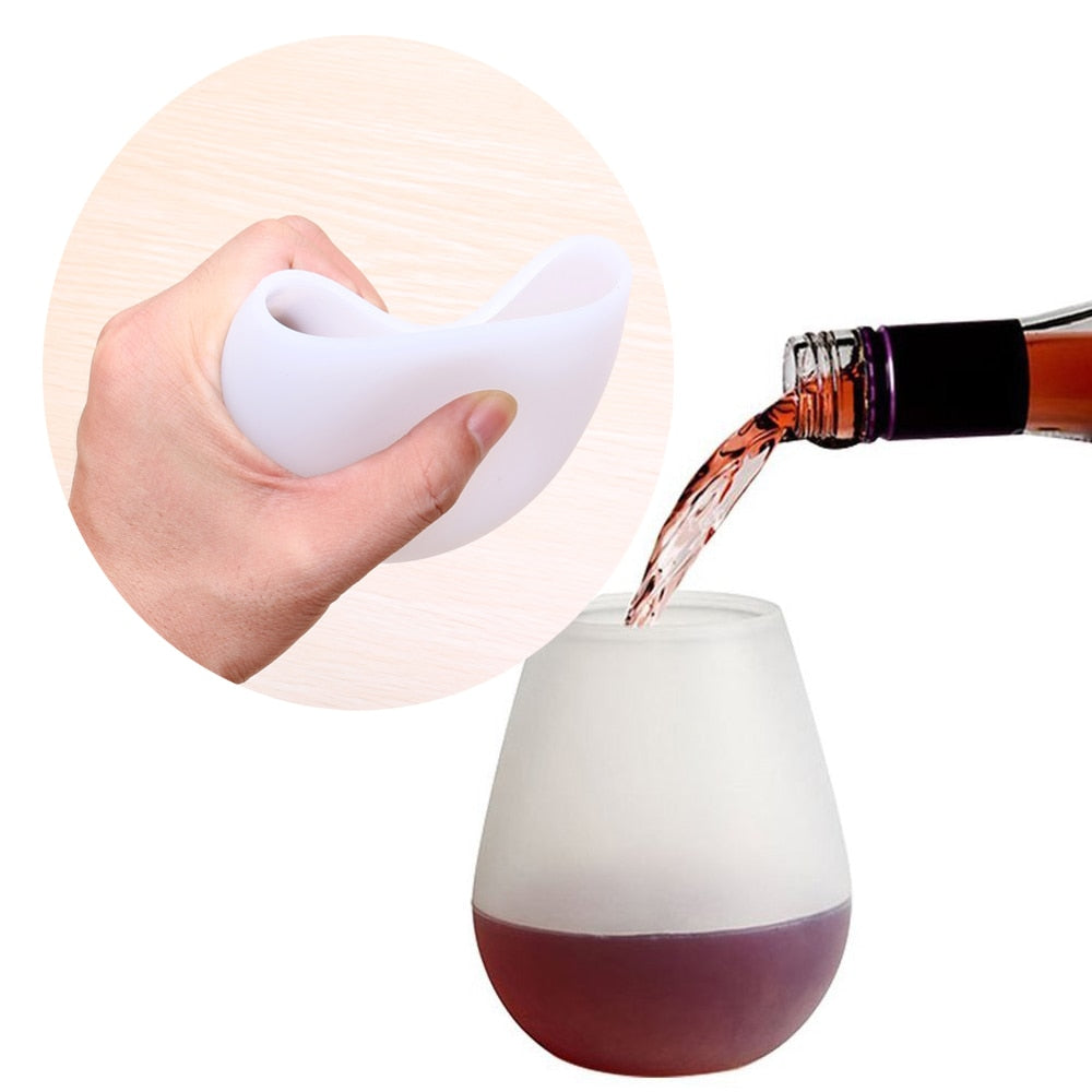 Unbreakable Silicone Wine Glasses - Portable & Foldable Travel Cups from Mish Mash Market