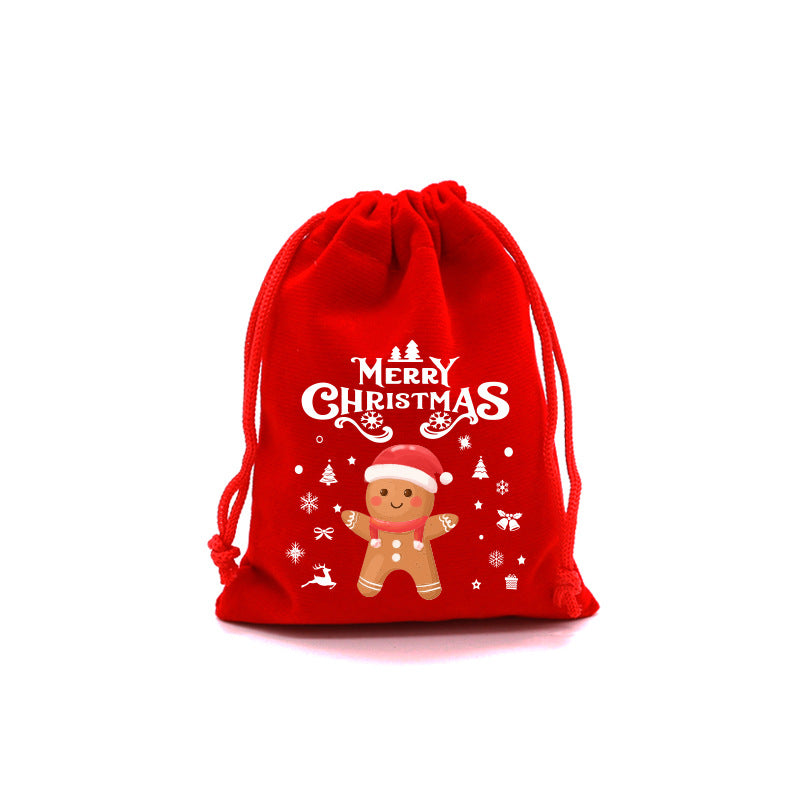 Red Velvet Christmas Drawstring Gift Bag from Mish Mash Market
