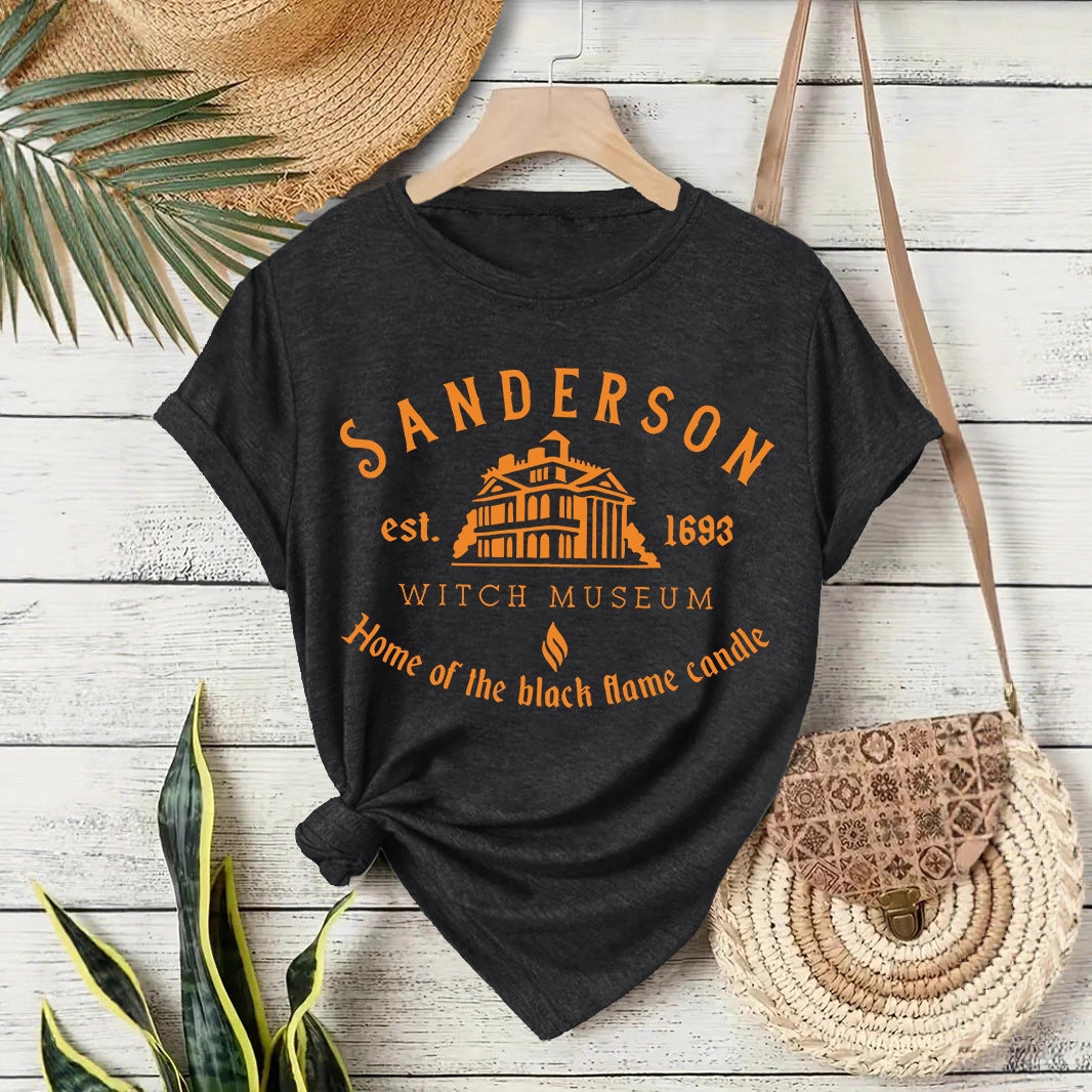 Sanderson Witch Museum Graphic T-Shirt - Halloween Short Sleeve Crewneck Top from Mish Mash Market