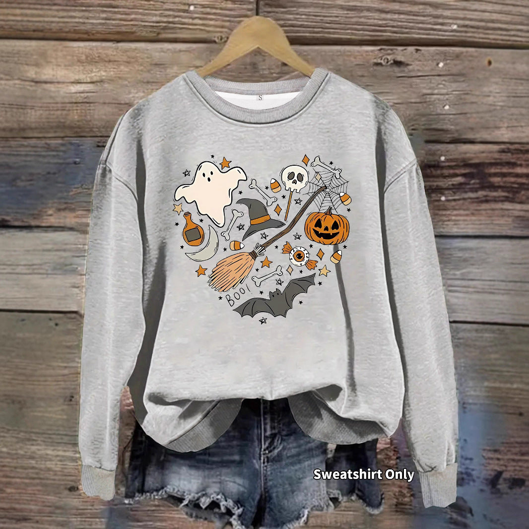 Halloween Ghost and Pumpkin Graphic Sweatshirt from Mish Mash Market