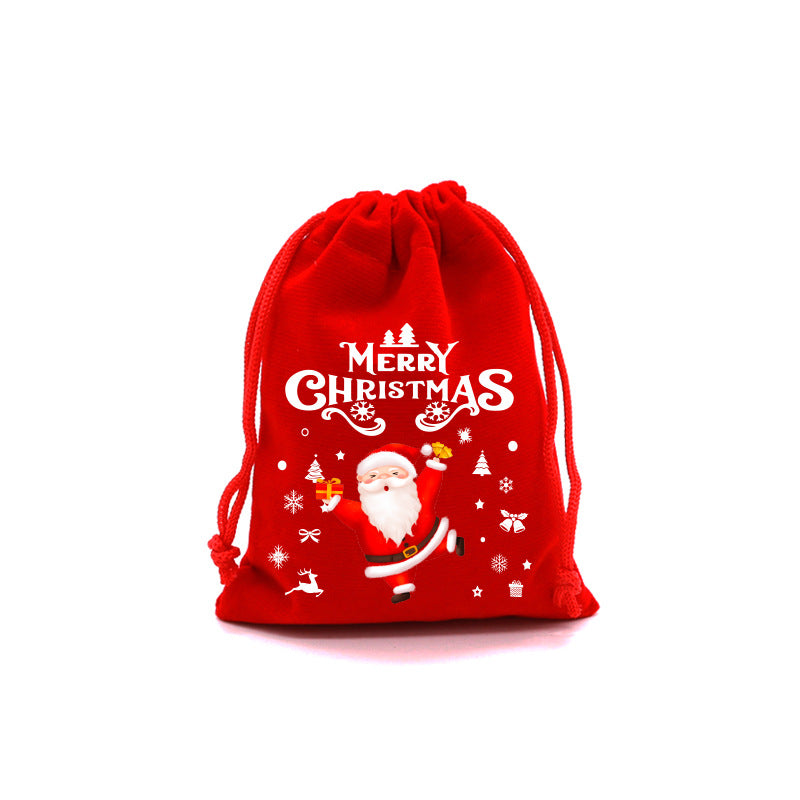 Red Velvet Christmas Drawstring Gift Bag from Mish Mash Market