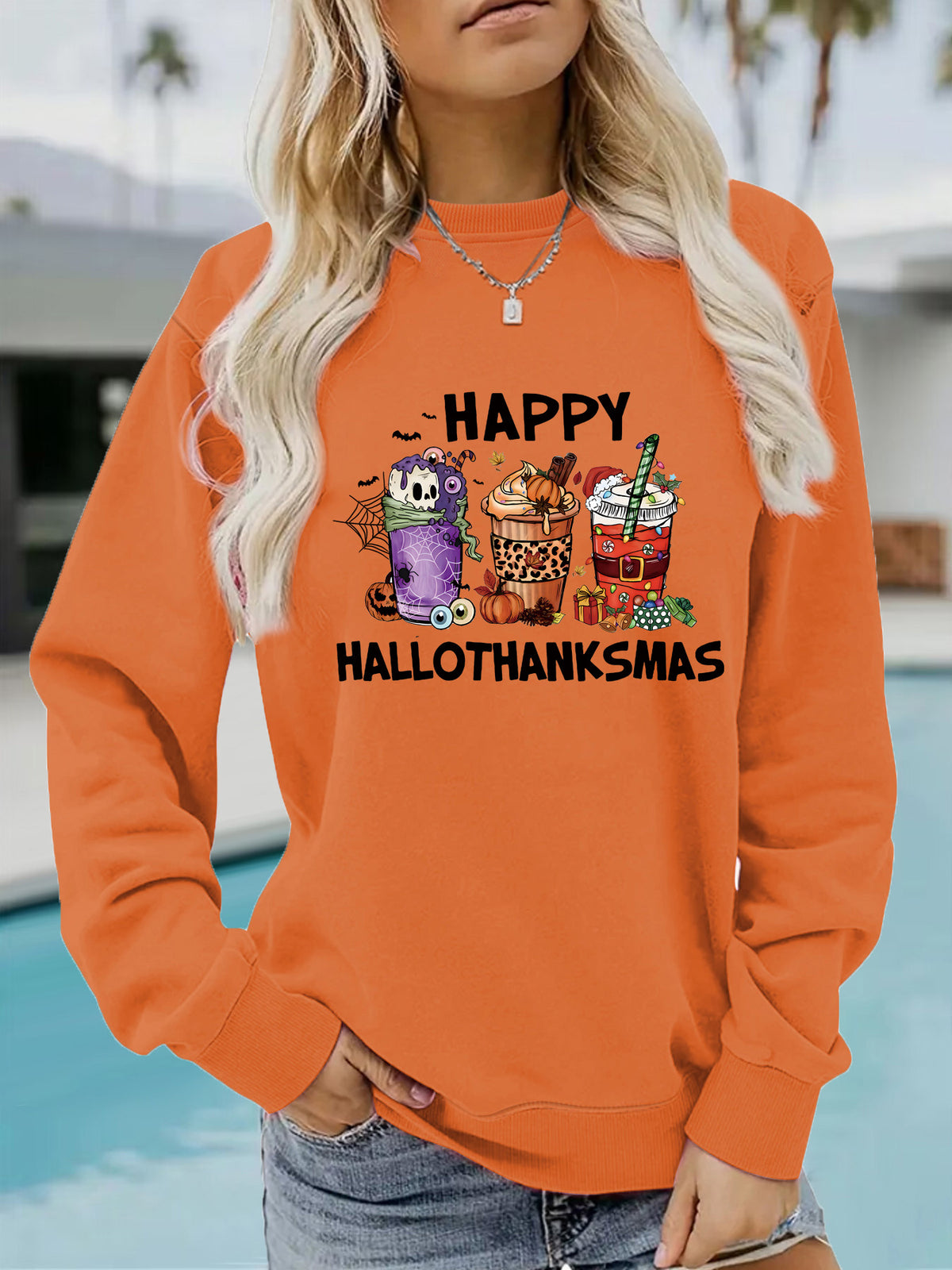 Happy Hallothanksmas Seasonal Graphic Sweatshirt from Mish Mash Market