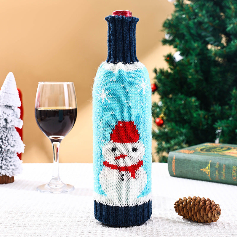 Festive Holiday Knitted Wine Bottle Cover from Mish Mash Market