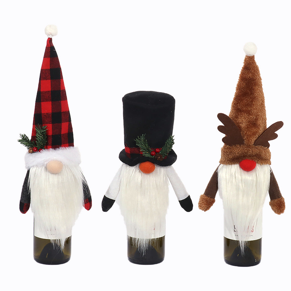 Christmas Gnome Wine Bottle Cover