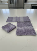 Handmade Crochet Dishcloth Set - Purple & White (Set of 4) from Mish Mash Market